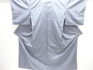 格子織り出し米沢紬着物